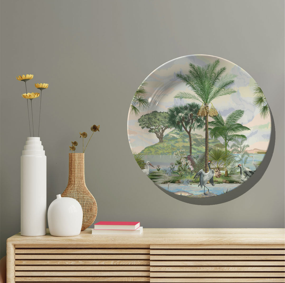 Leafy Oasis, decorative wall plate
