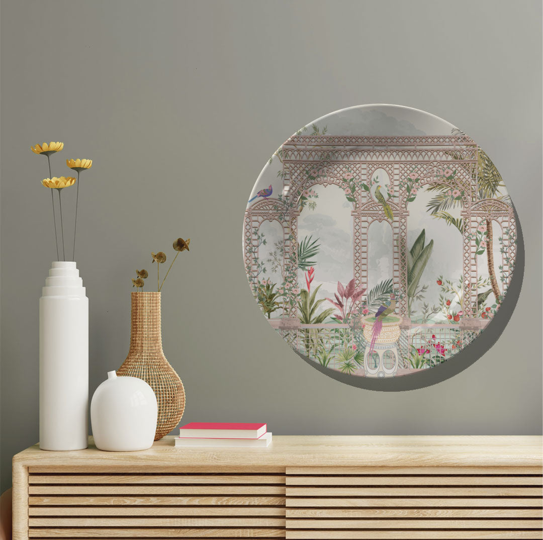 French Style Indian Trellis Garden, decorative wall plate