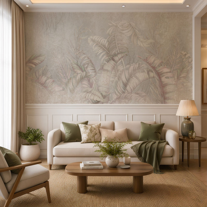 Blush Tropics Botanical Wallpaper