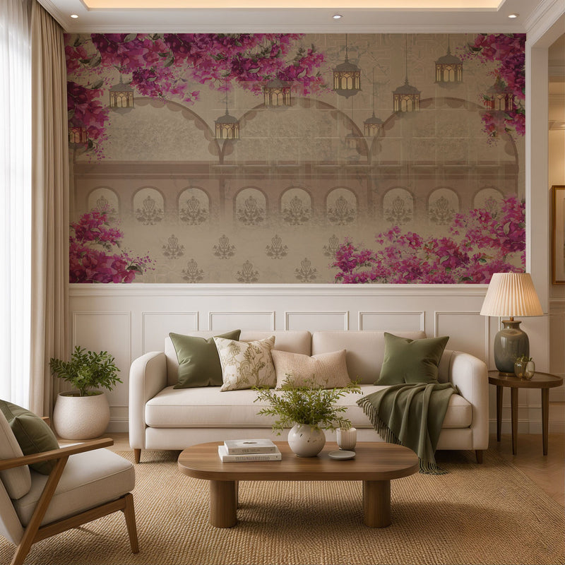 Imperial Bougainvillea Courtyard Botanical Wallpaper