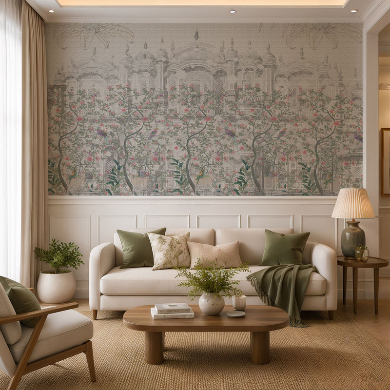 Majestic Palace Garden Botanical Wallpaper