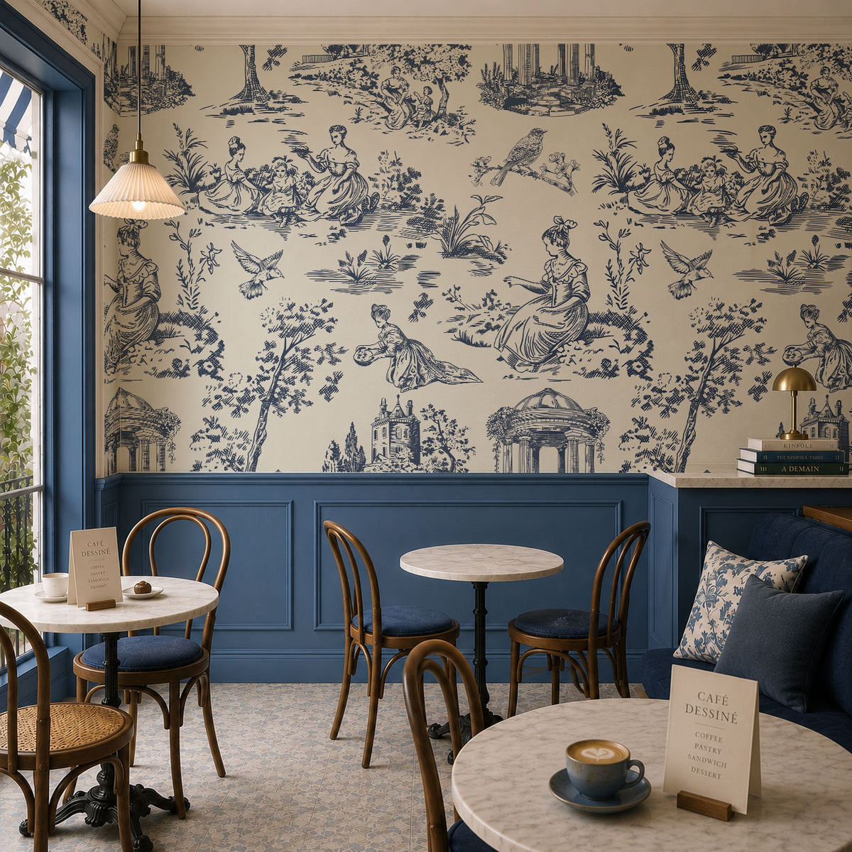 Herbier Blue Wallpaper, European Wallpaper