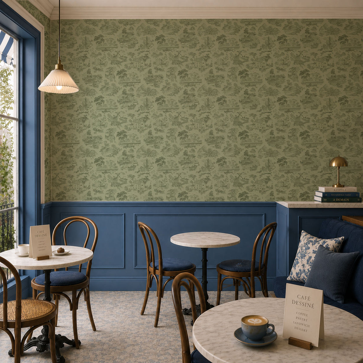 Verte Jardin Wallpaper, European Wallpaper, French Style