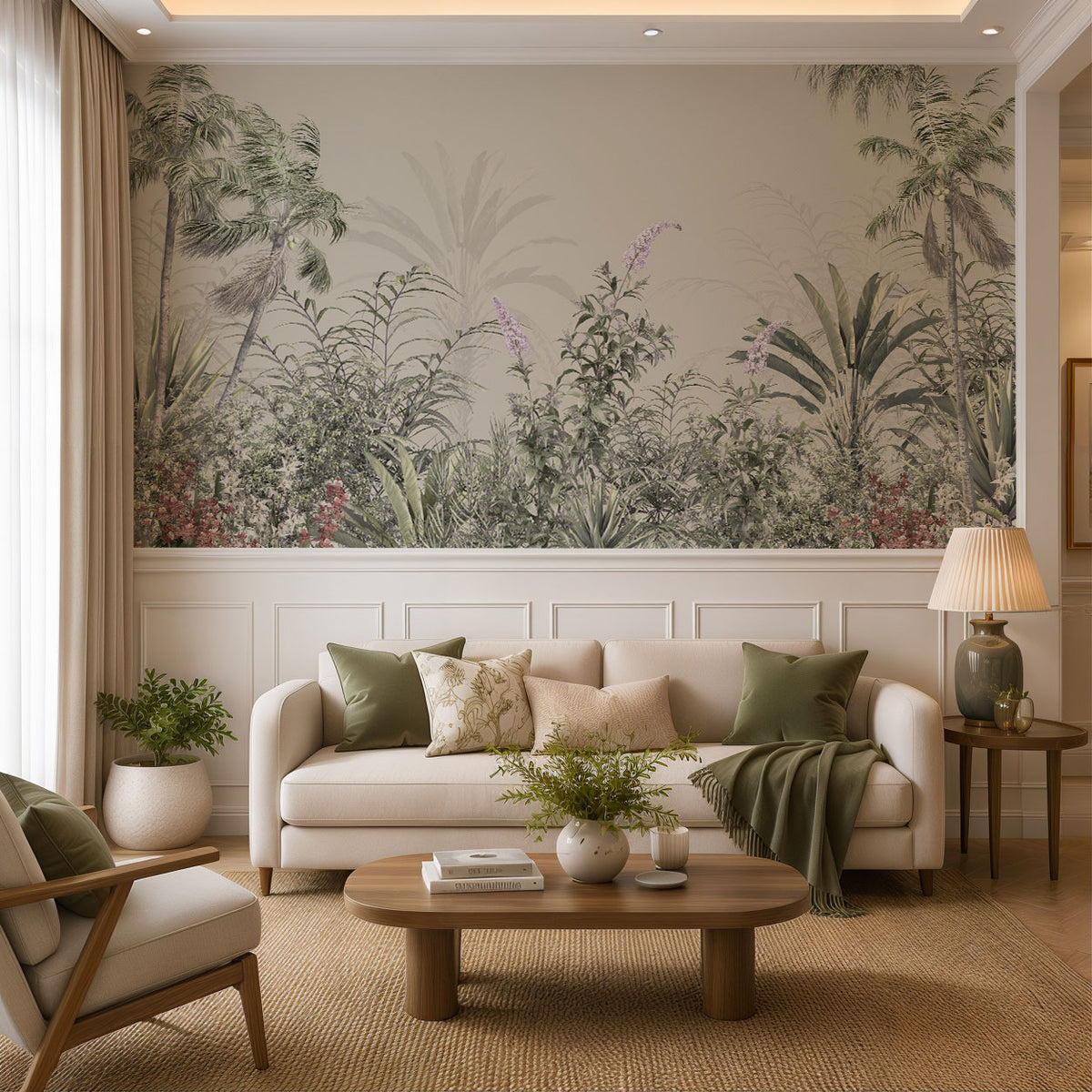 Lavender Meadow Botanical Wallpaper
