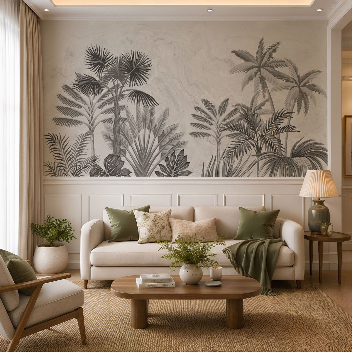 Palm Silhouettes Botanical Wallpaper
