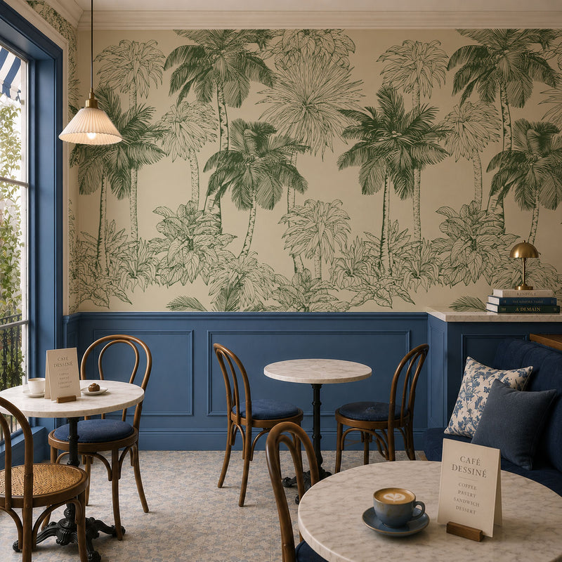 Les Palms Wallpaper, European Wallpaper, French Style