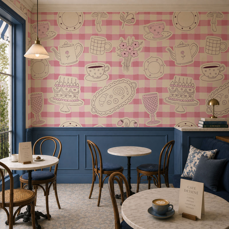 Rose Fleurs Wallpaper, European Wallpaper, French Style