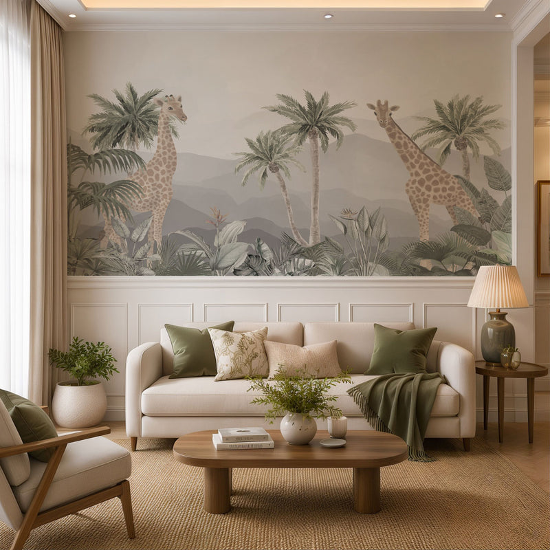 Safari Haven Botanical Wallpaper