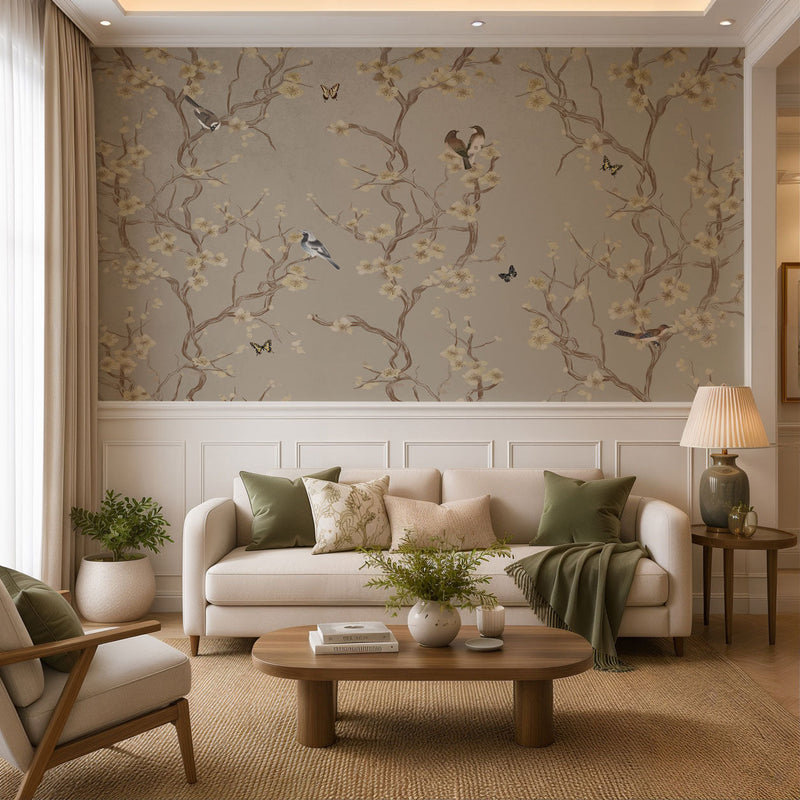Dovewood Chinoiserie Blossom Wallpaper