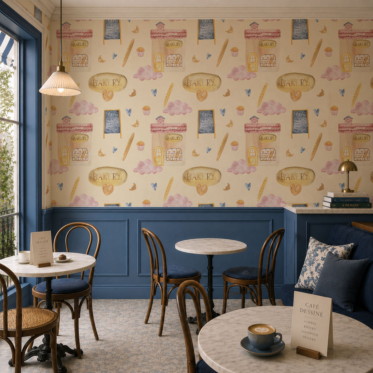 French Bakery Wallpaper, European Wallpaper, French Style