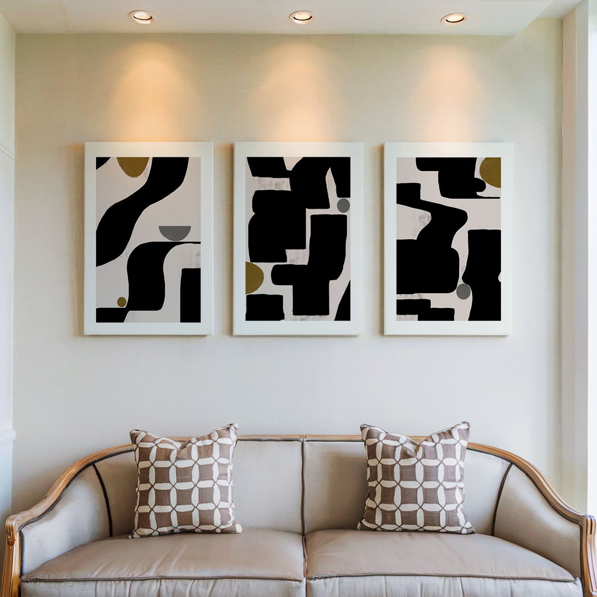 Abstract Art No2. Art Set of 3 Wall Decor Painting.