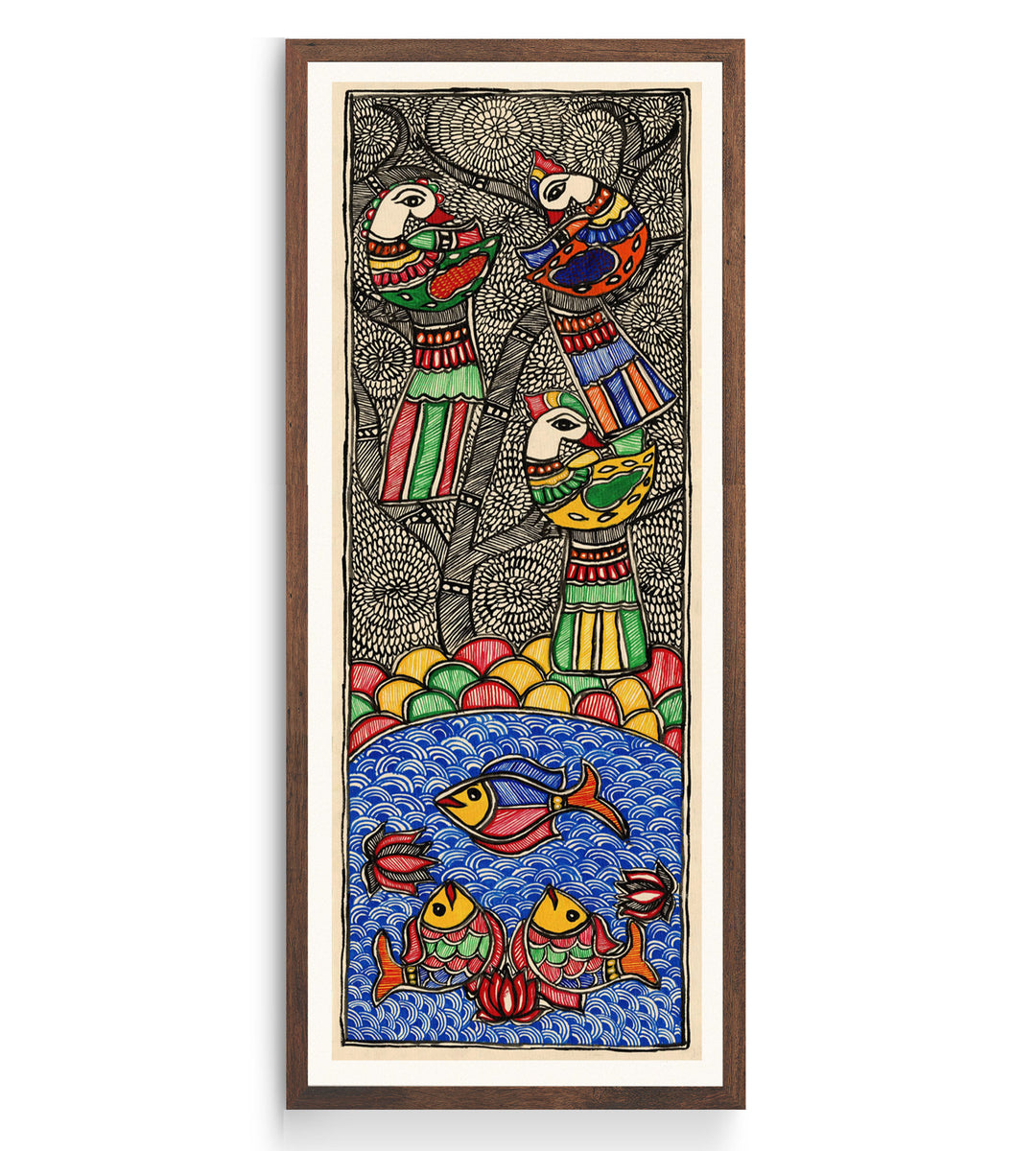 Colorful Peacock & Fish Madhubani Art: Buy Madhubani Paintings & Art ...