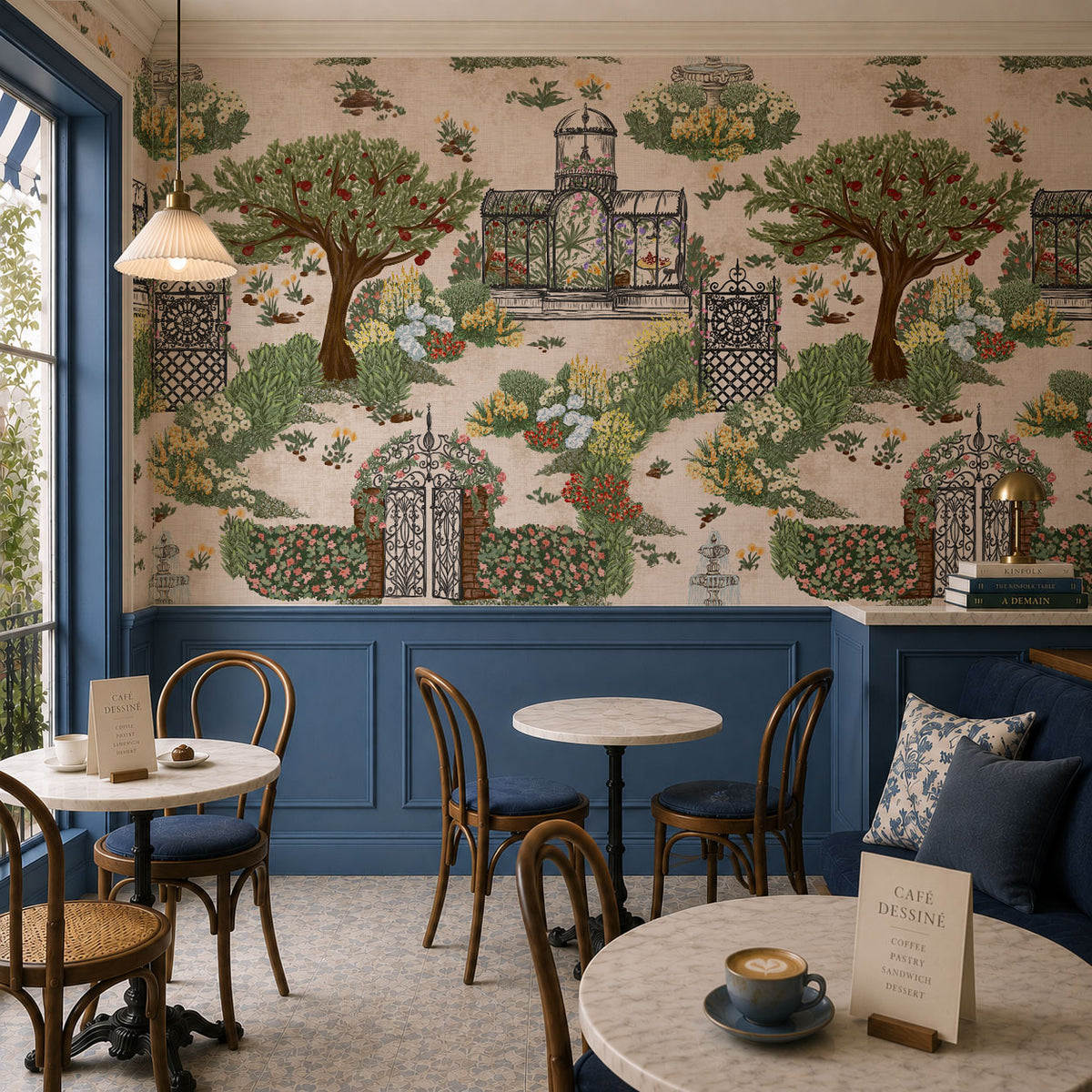 French Botanical Garden Wallpaper, European Wallpaper
