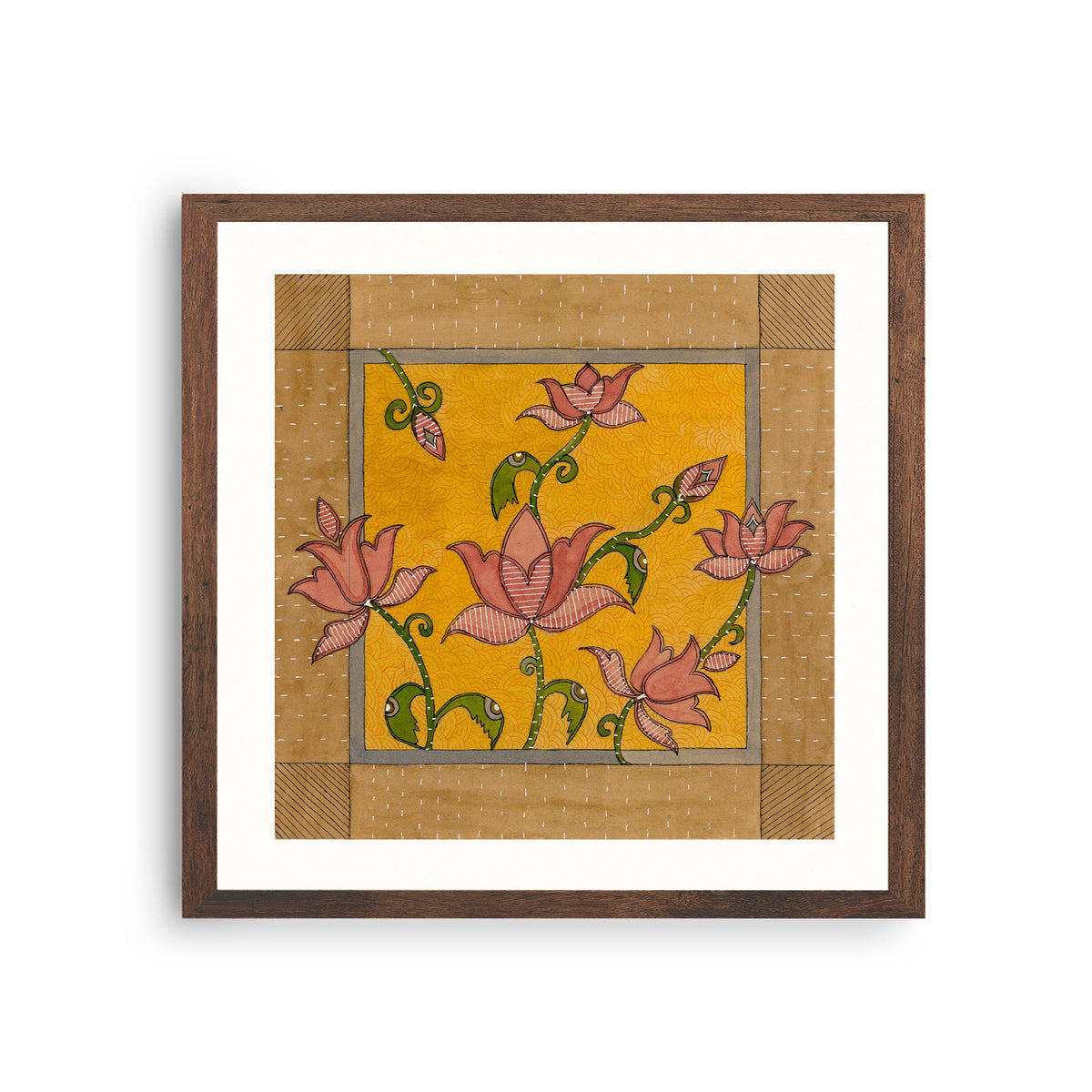 Madhubani Lotus folk art: Buy Madhubani Paintings & Art Prints Online ...