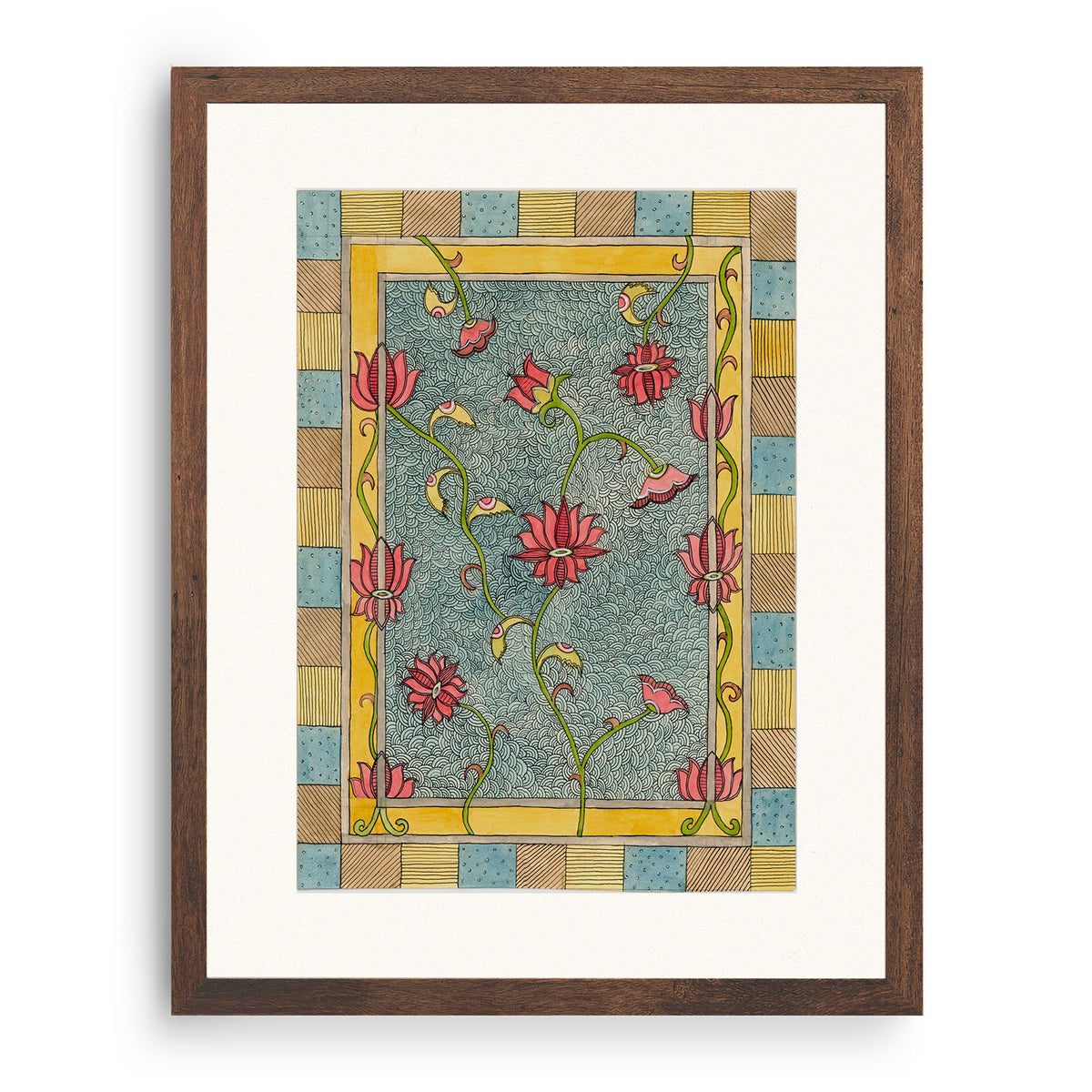 Madhubani floral Art : Buy Madhubani Paintings & Art Prints Online ...