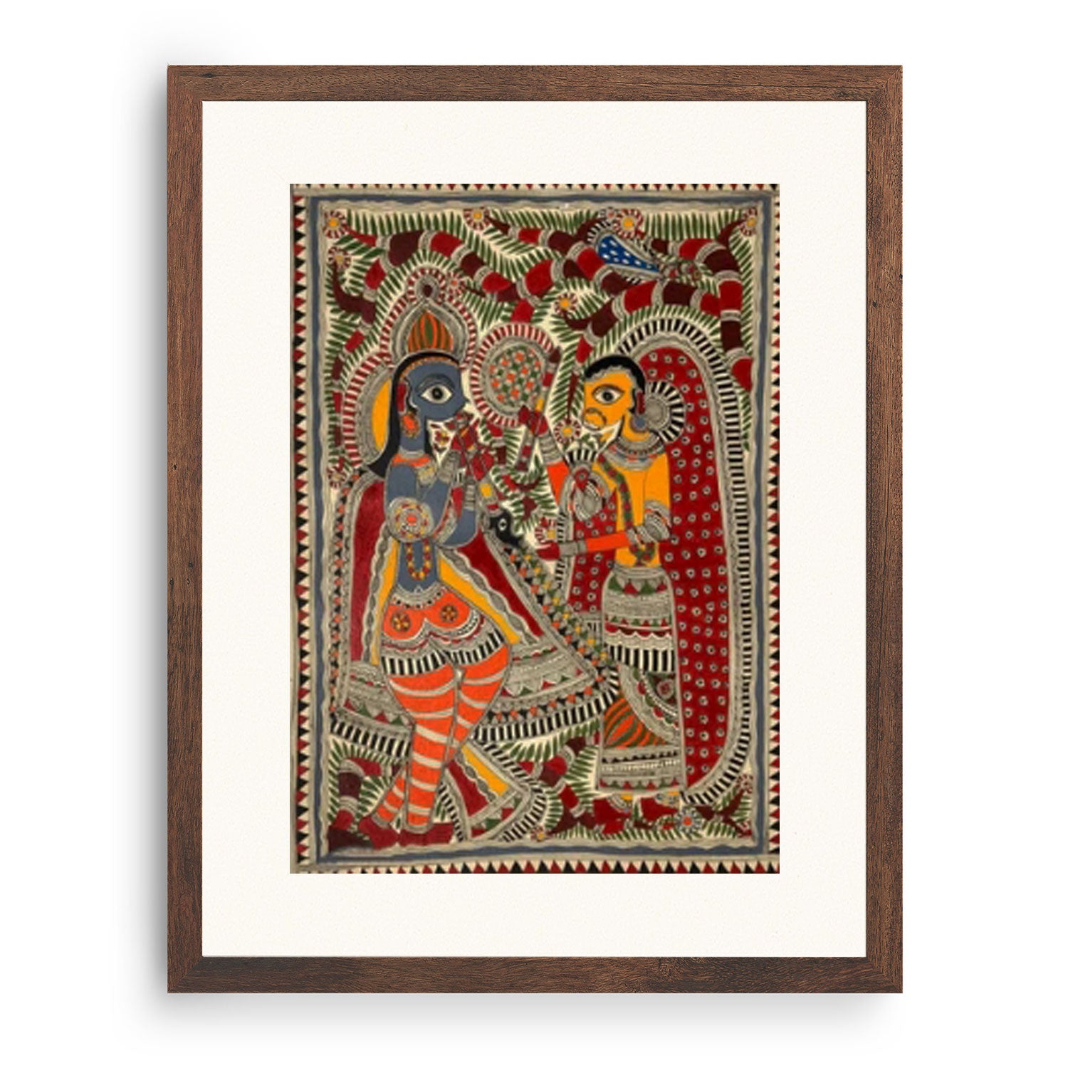 Madhubani Mithila Paintings Lot of 2 Vintage deals Small Paintings on Paper 6