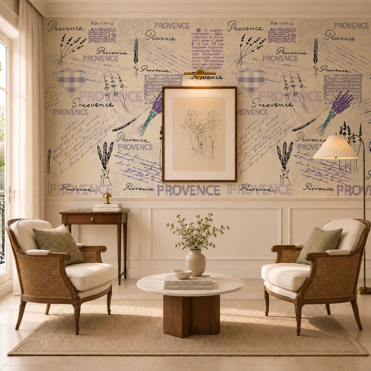 The Purple Flaura Wallpaper, European Wallpaper, French Style