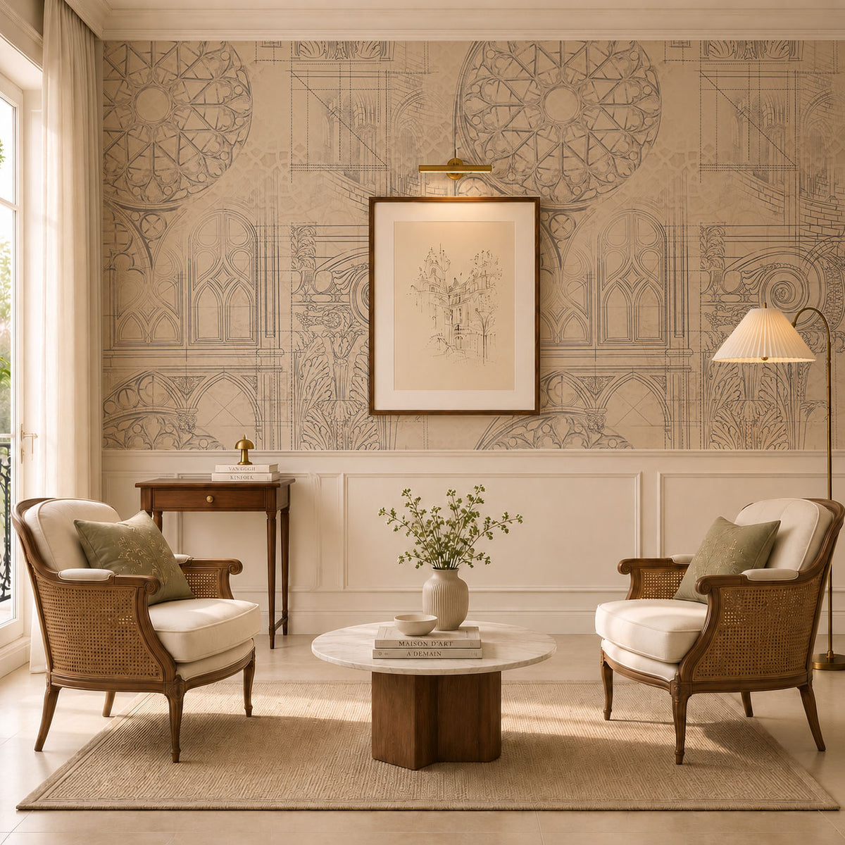 The Vintage Objet Wallpaper, European Wallpaper, French Style