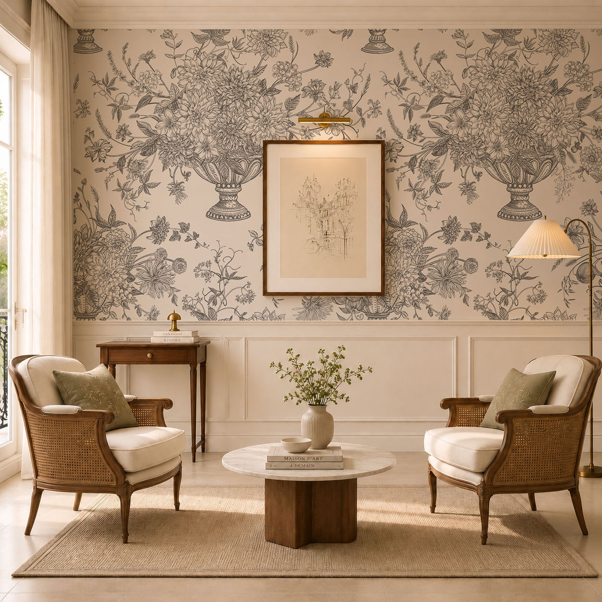 Rustic Leaves Wallpaper, European Wallpaper, French Style