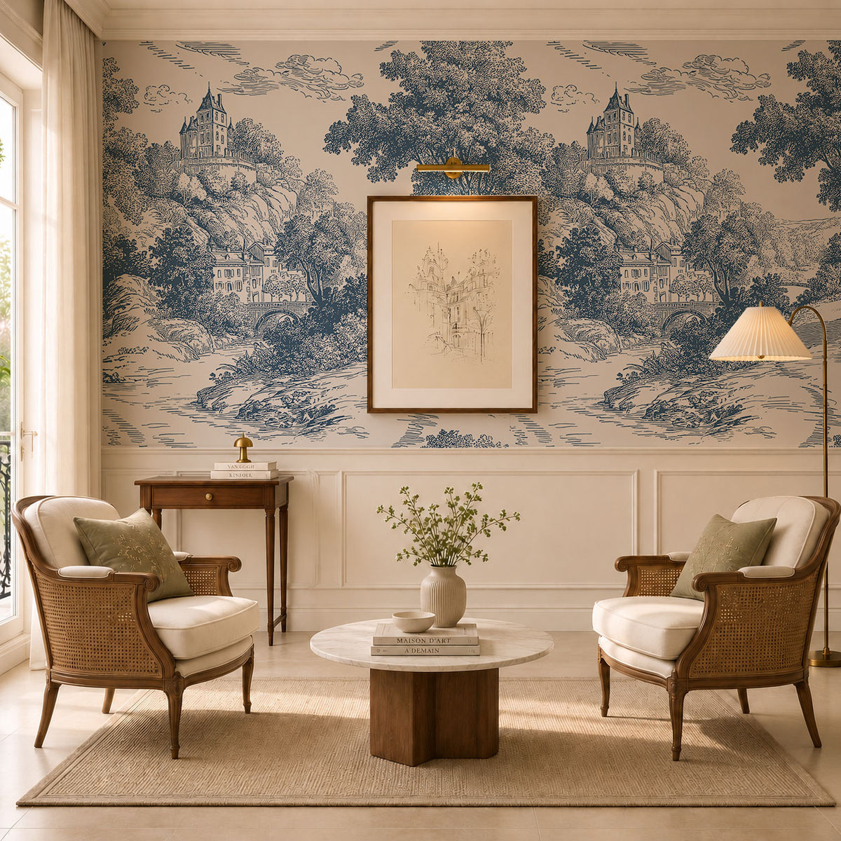 Blue Atelier 01 Wallpaper, European Wallpaper, French Style