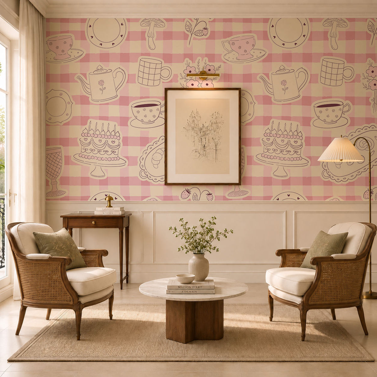 Rose Fleurs Wallpaper, European Wallpaper, French Style
