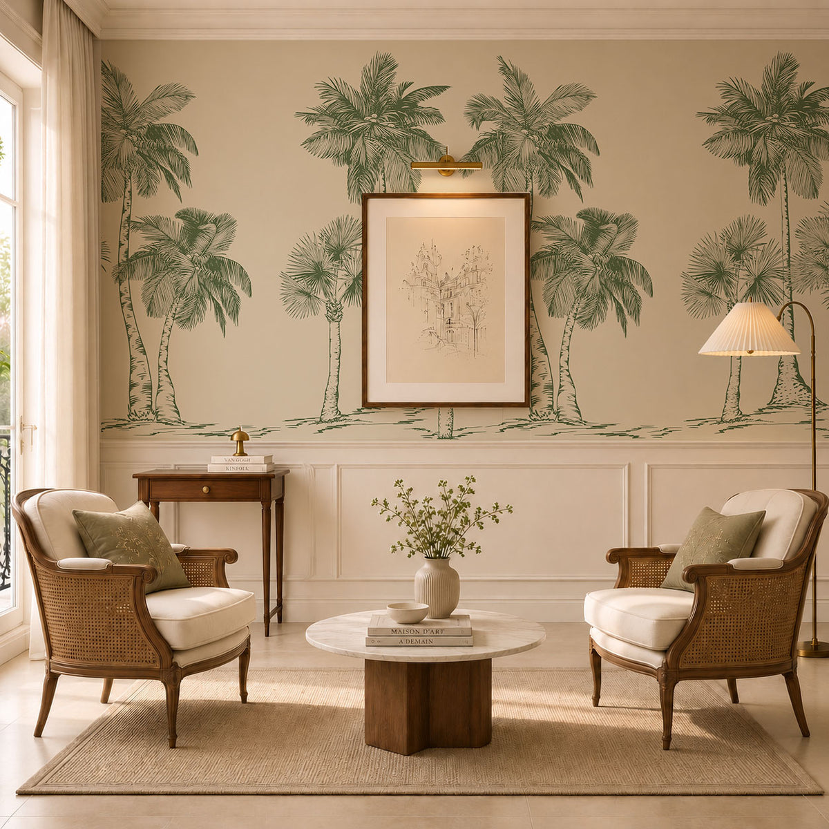 Les Palms 02 Wallpaper, European Wallpaper, French Style