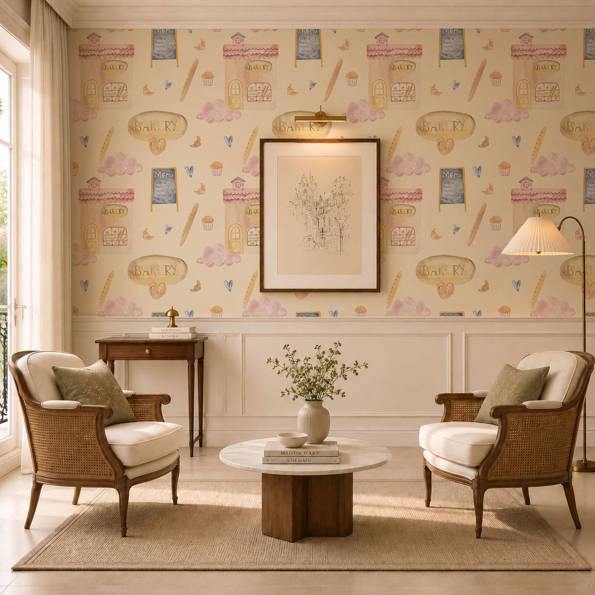 French Bakery Wallpaper, European Wallpaper, French Style