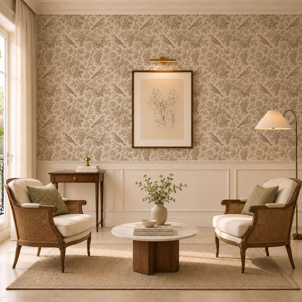 Bois Ancien Wallpaper, European Wallpaper, French Style