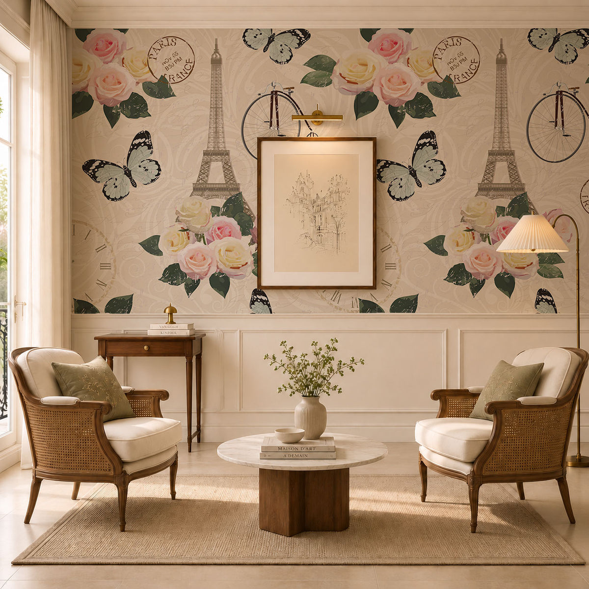 Belle Flora Wallpaper, European Wallpaper, French Style