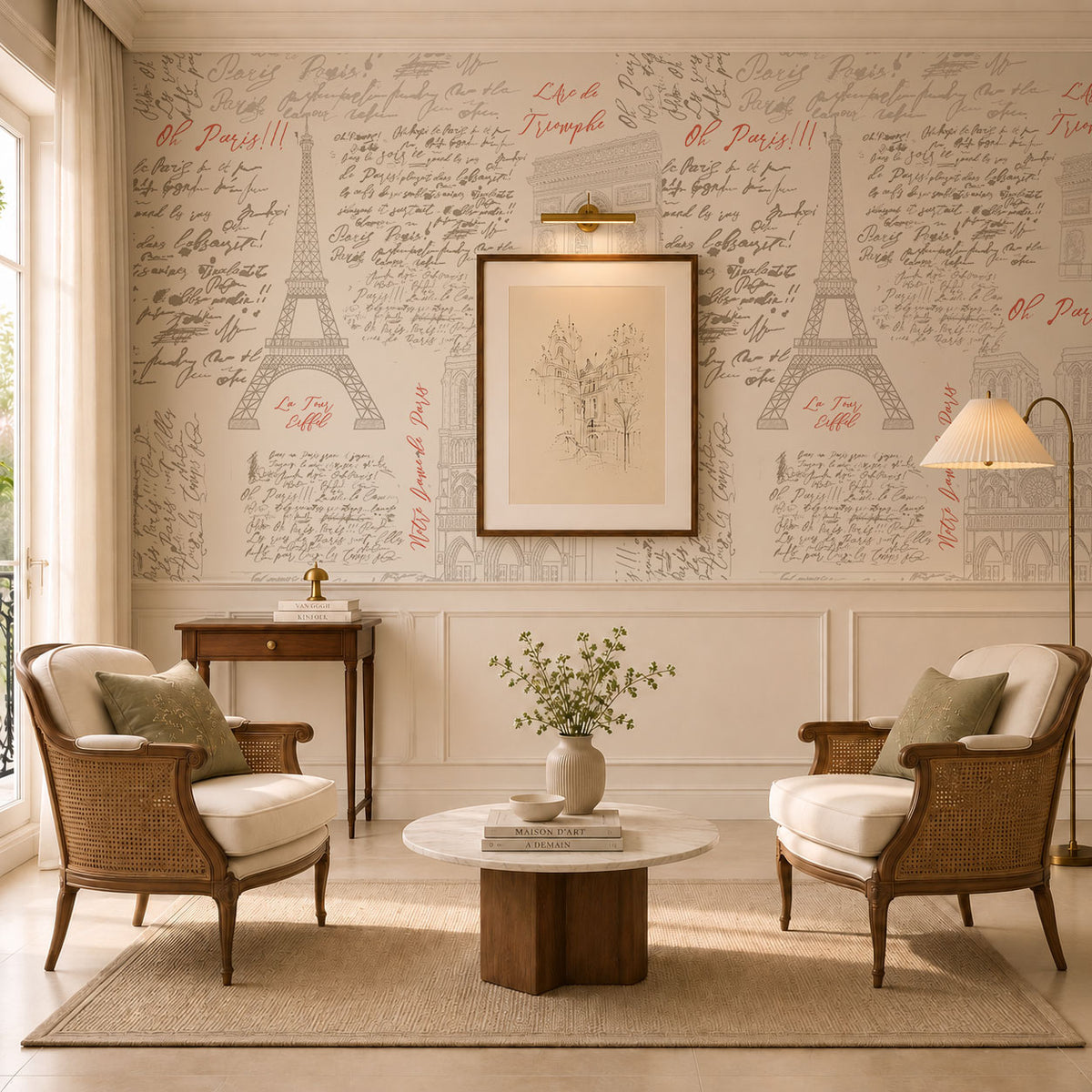 The Sights of Paris Wallpaper, European Wallpaper, French Style