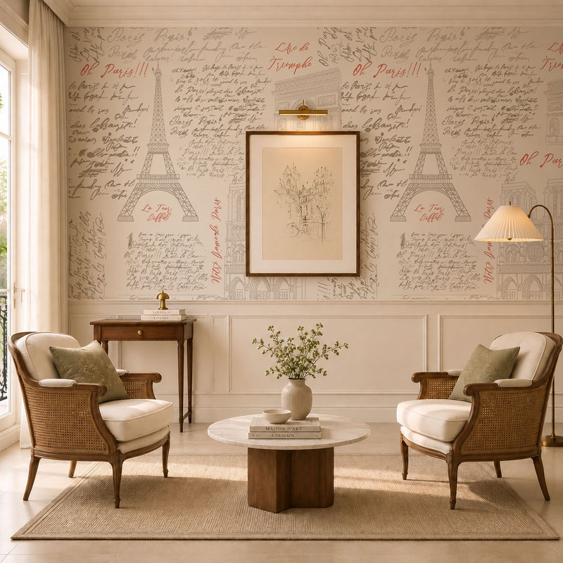 The Sights of Paris Wallpaper, European Wallpaper, French Style