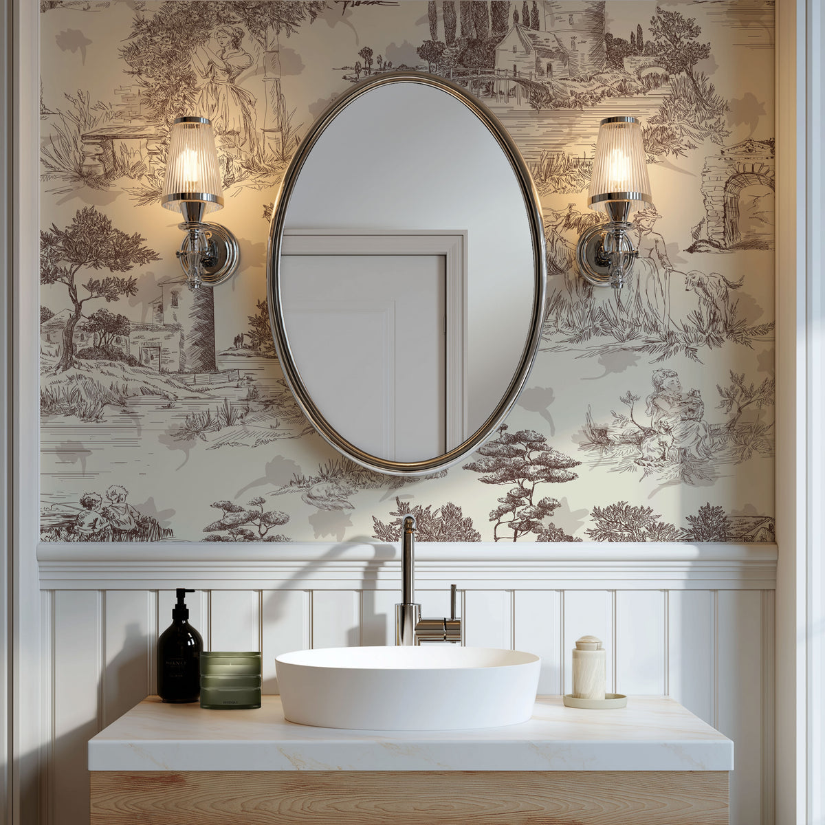 Vintage Jardin Paris Wallpaper, European Wallpaper