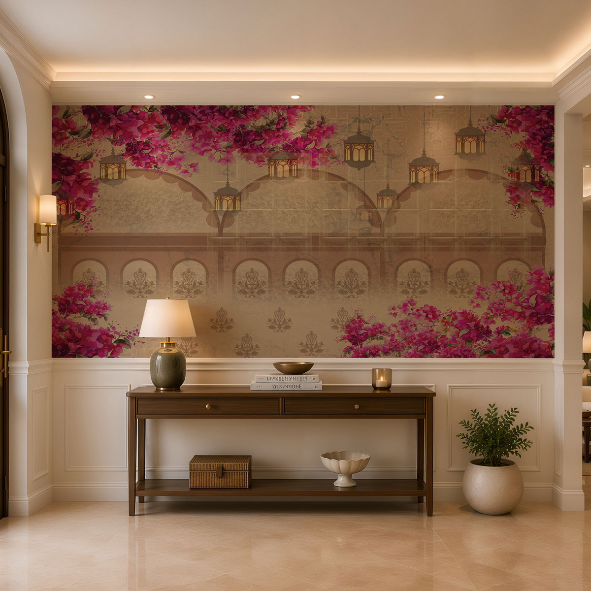 Imperial Bougainvillea Courtyard Botanical Wallpaper