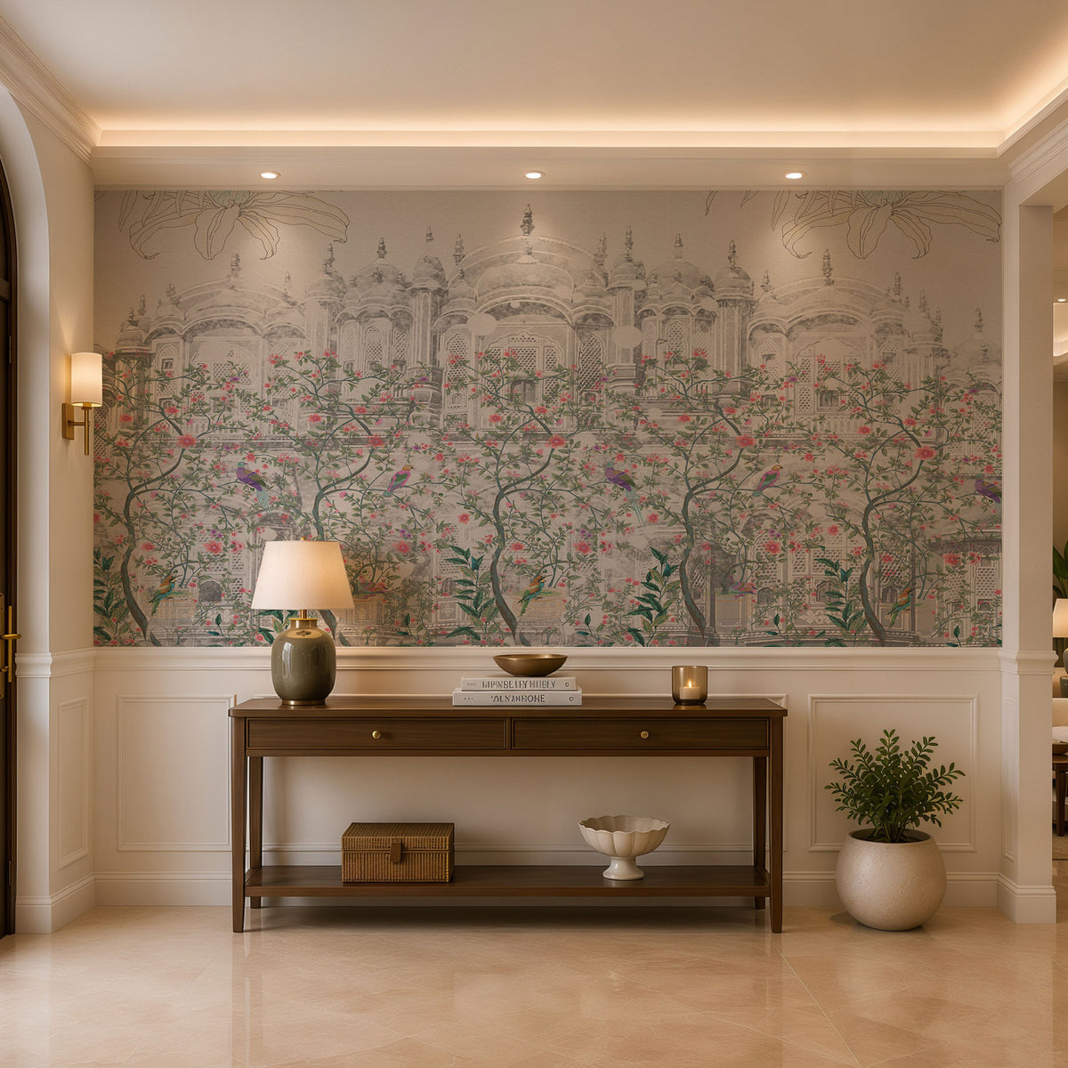 Majestic Palace Garden Botanical Wallpaper