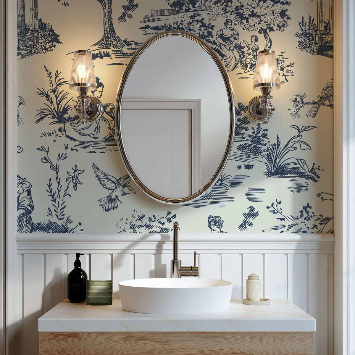 Herbier Blue Wallpaper, European Wallpaper