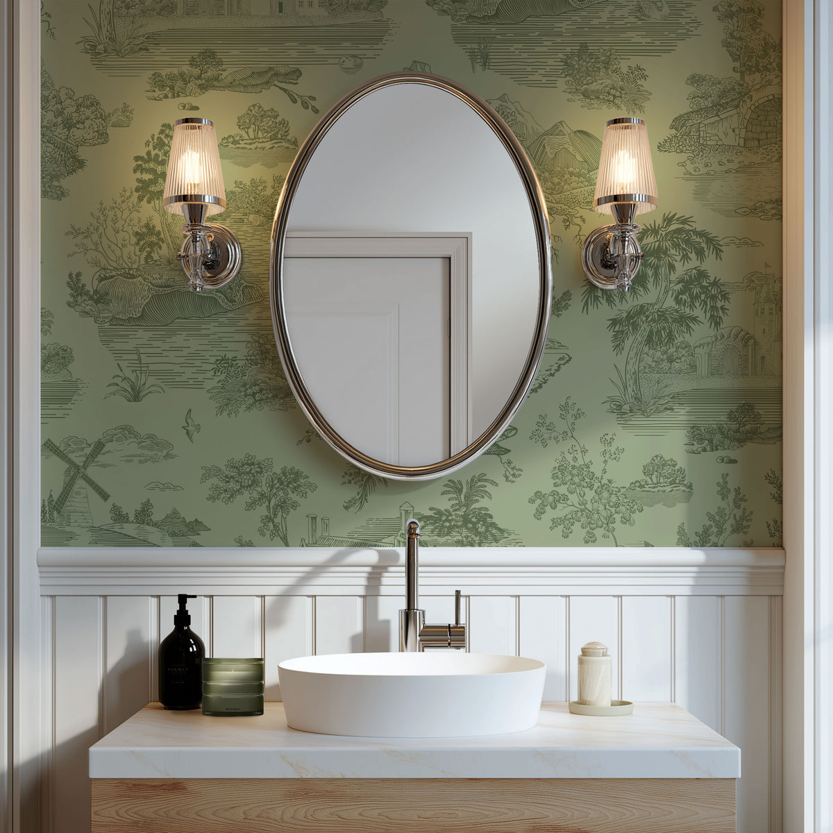Verte Jardin Wallpaper, European Wallpaper, French Style