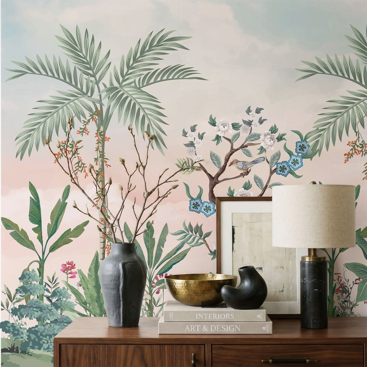 Vanderly Chinoiserie Bird Wallpaper