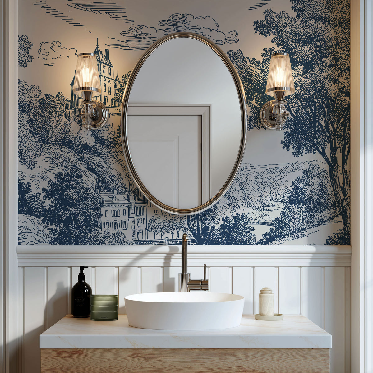 Blue Atelier 01 Wallpaper, European Wallpaper, French Style