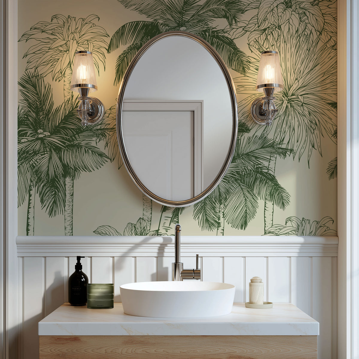 Les Palms Wallpaper, European Wallpaper, French Style