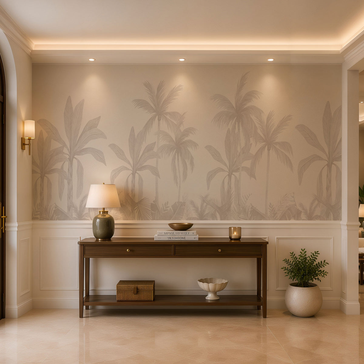 Palm Oasis Botanical Wallpaper