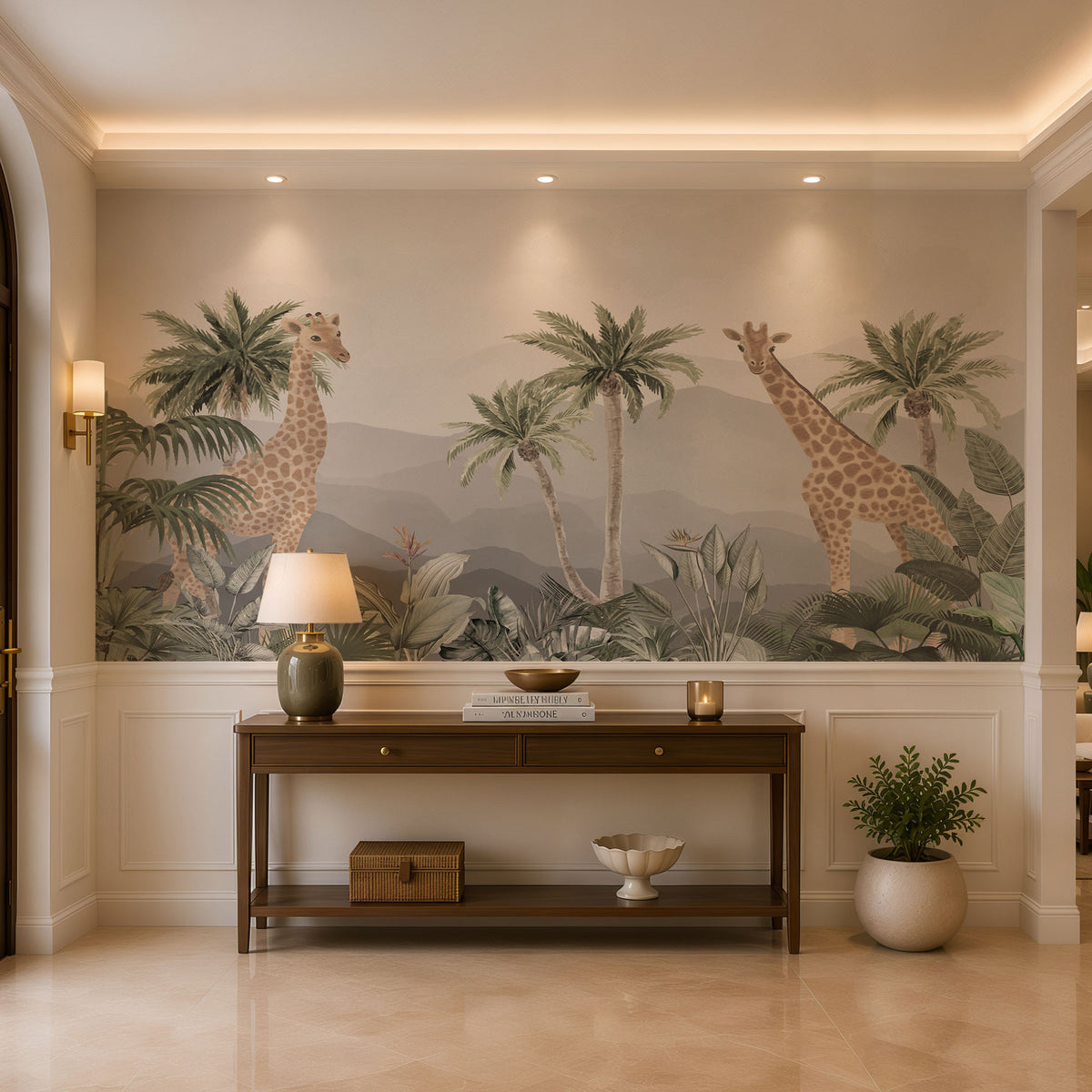Safari Haven Botanical Wallpaper
