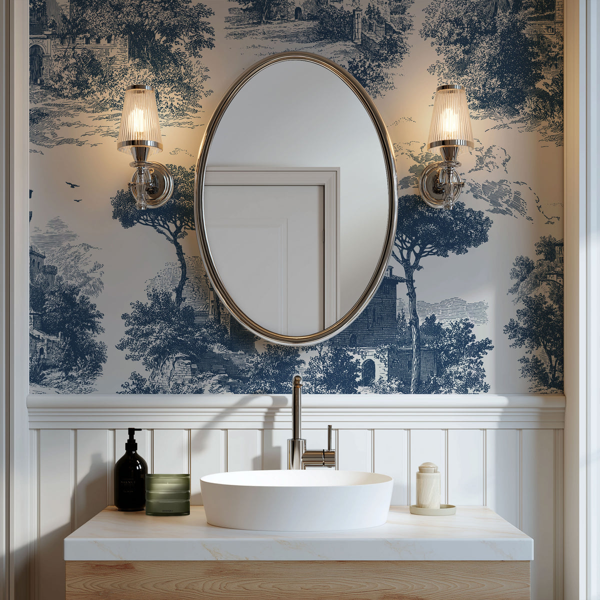 Indigo Canopy Wallpaper, European Wallpaper