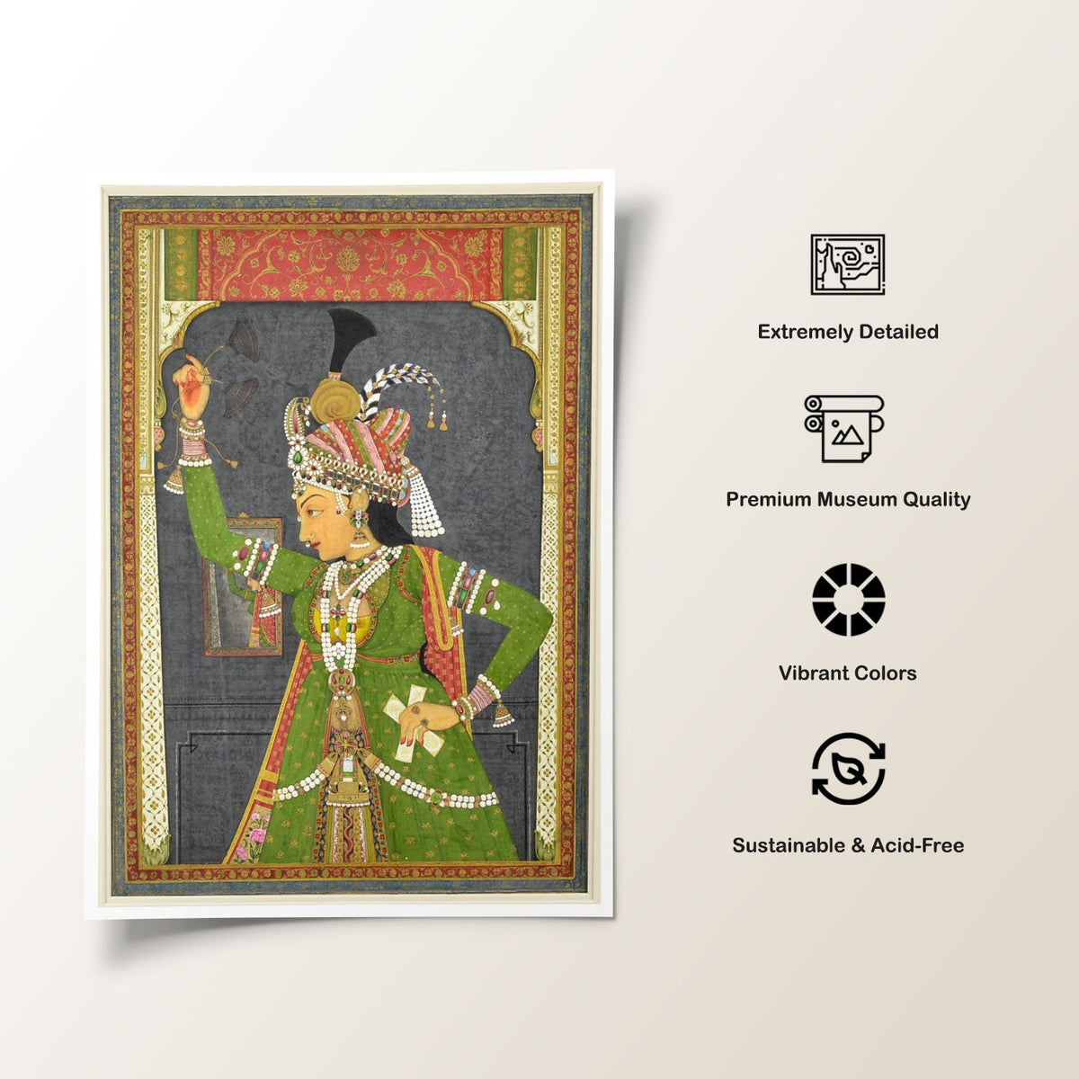 A Woman of the Court Dressed as Radha, attributed to Ramji, Indian Art Paintings
