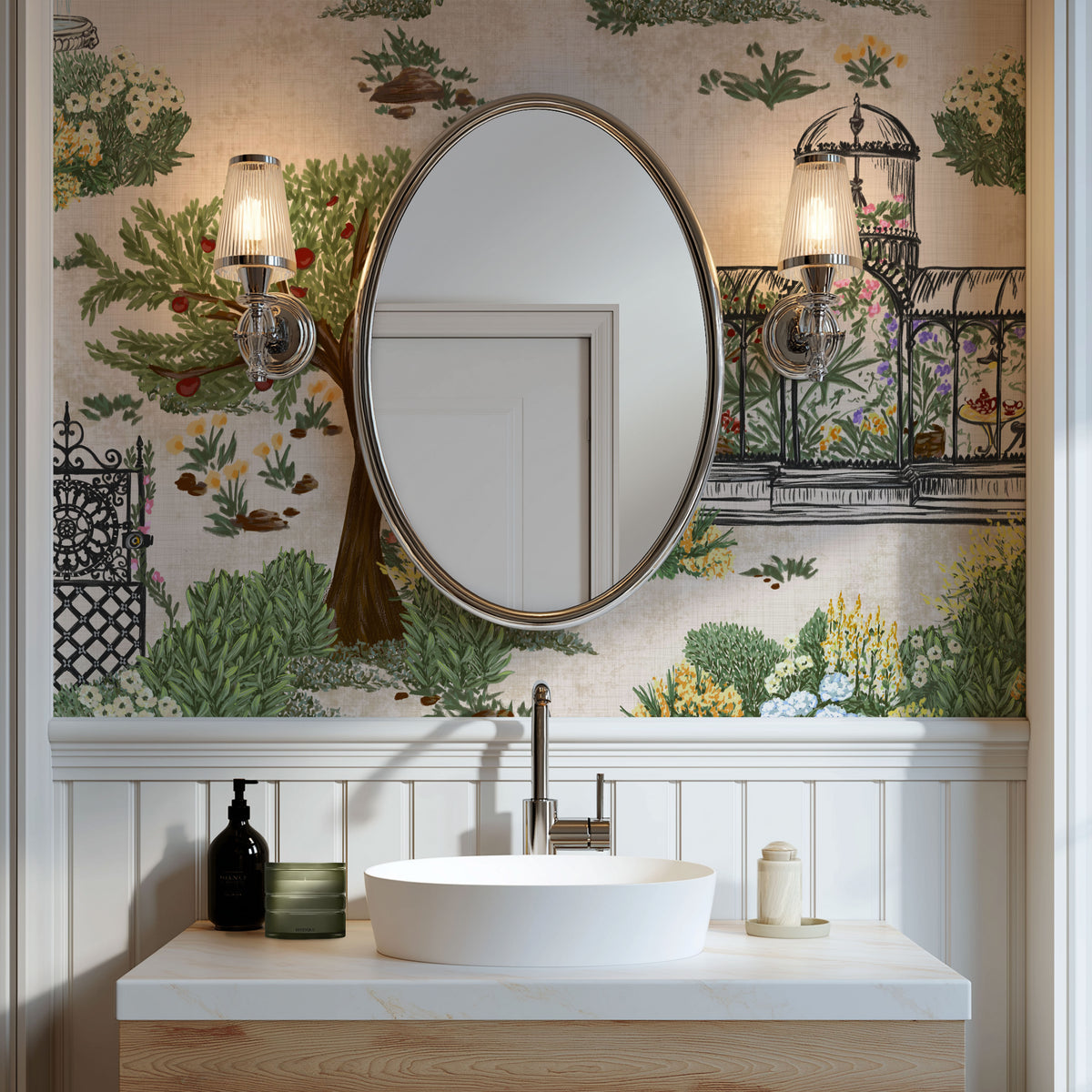 French Botanical Garden Wallpaper, European Wallpaper