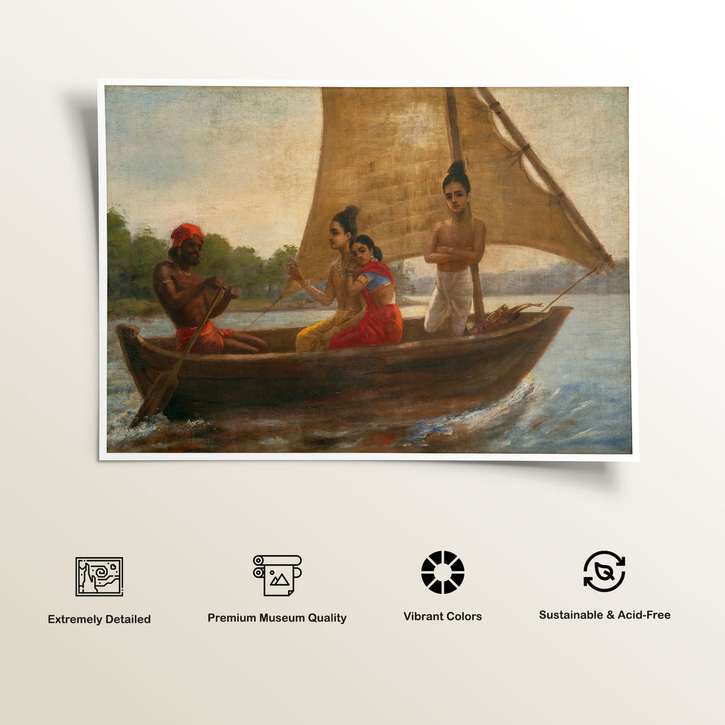 Gango Ravi Buy Ram Sita and Lakshman crossing the Ganga River by Raja Ravi Varma ...
