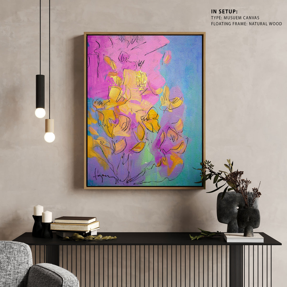 Vibrant Petals Dance, Abstract Painting