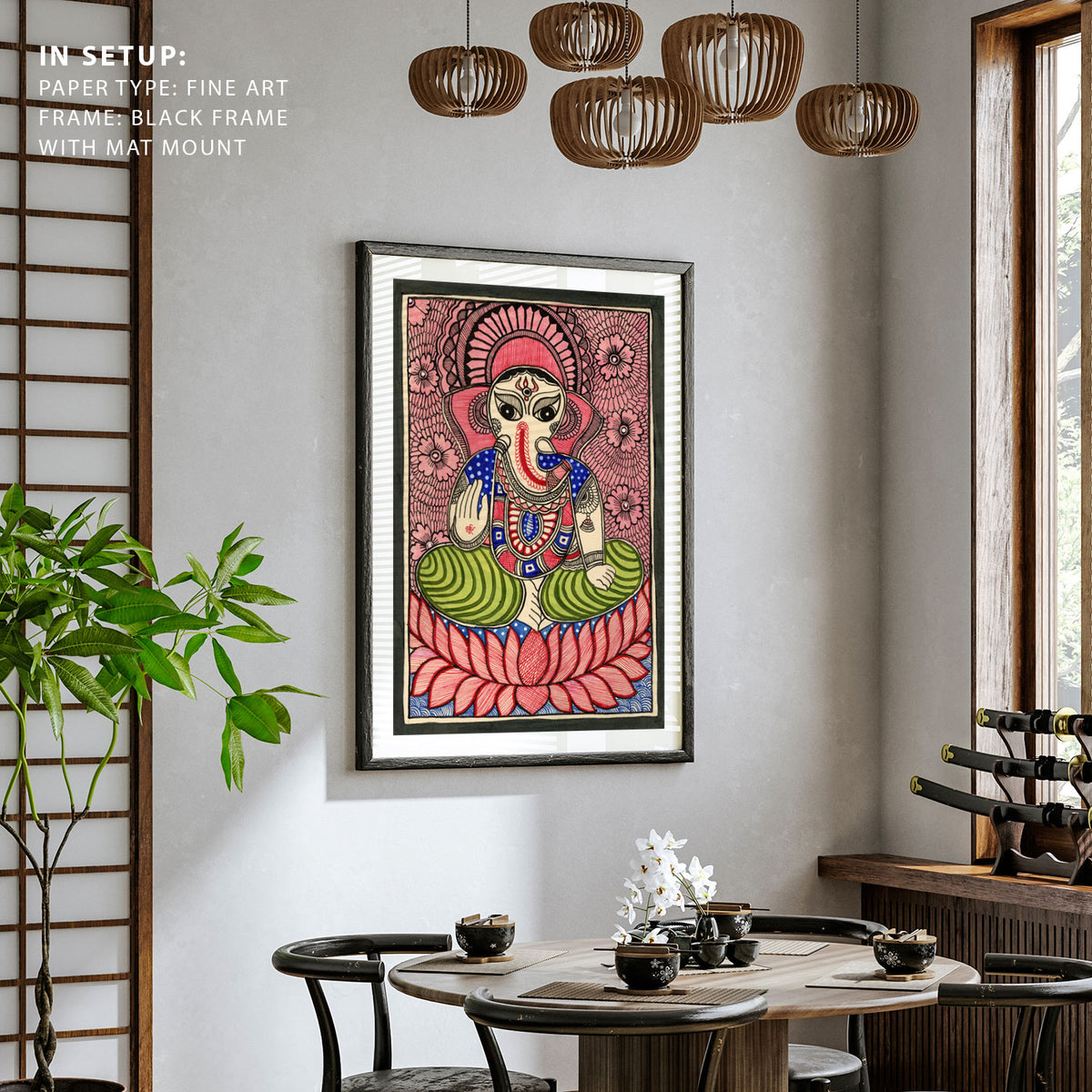 Madhubani Art Traditional Ganesha Blessings