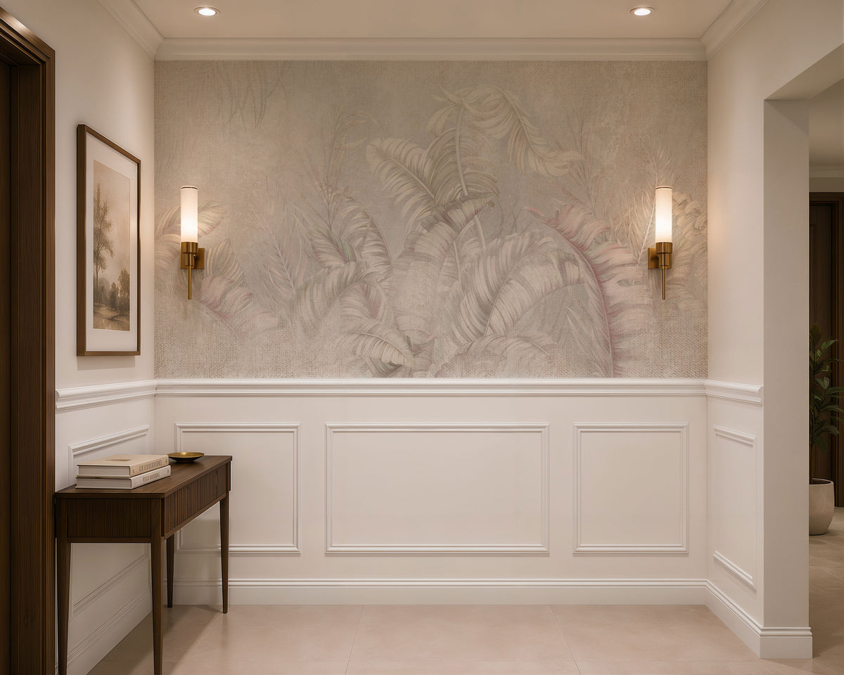 Blush Tropics Botanical Wallpaper