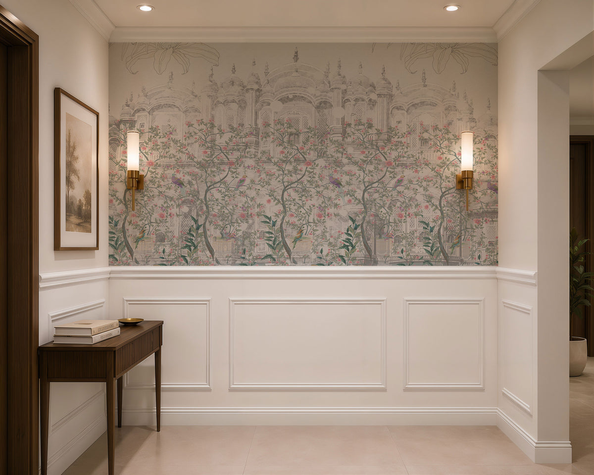 Majestic Palace Garden Botanical Wallpaper