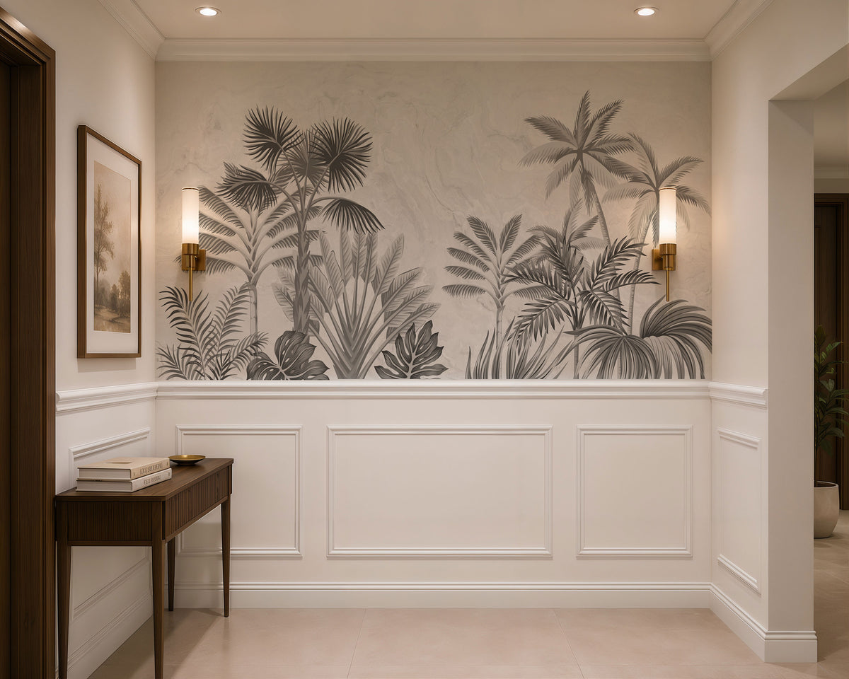 Palm Silhouettes Botanical Wallpaper